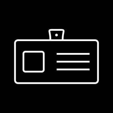 kimlik kartı çizgisi vektör simgesi