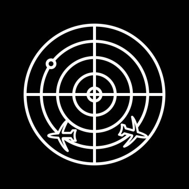 Eşsiz Radar Ekran Satır Vektörü Simgesi