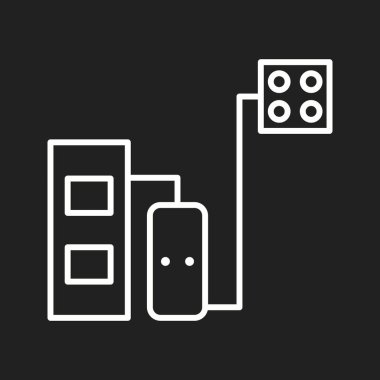 Eşsiz Katı Yakıt Kazan Hattı Vektör Simgesi