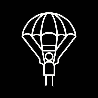 Eşsiz Paraşütçü Vektör Satır Simgesi