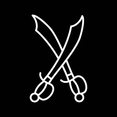 Eşsiz Kılıç Satırı Vektörü Simgesi