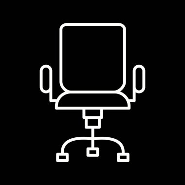 Eşsiz Ofis Sandalyesi Satır Vektörü Simgesi