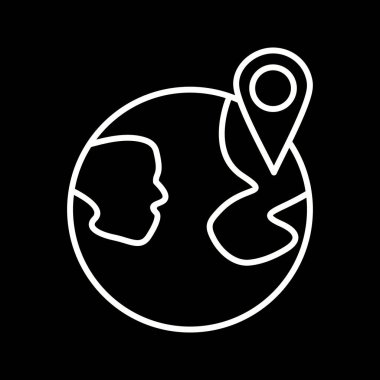 Eşsiz Pin Noktası Konum Vektör Satır Simgesi