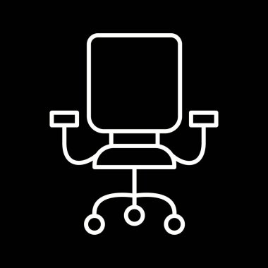 Eşsiz Ofis Sandalyesi Satır Vektörü Simgesi