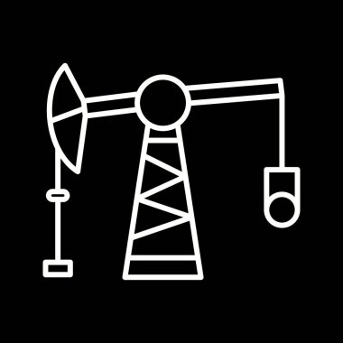 Eşsiz Pumpjack Satır Vektörü Simgesi