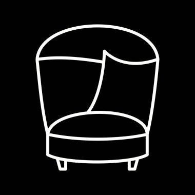 Benzersiz Stil Sandalye Satır Vektörü Simgesi