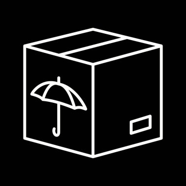 Eşsiz Paketli Kutu Vektör Satırı Simgesi