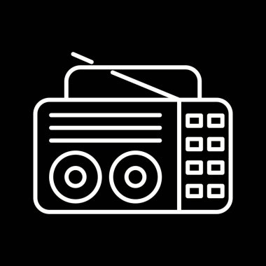 Benzersiz Eski Radyo Hattı Vektör Simgesi