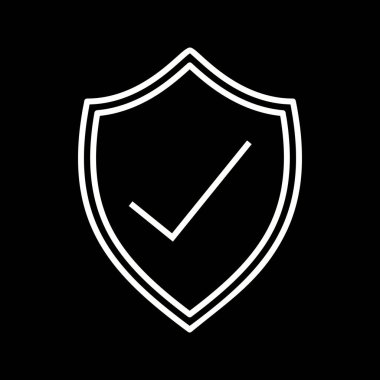 Korunan kalkan çizgisi vektör simgesi