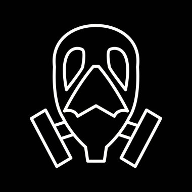 Benzersiz Oksijen Maskesi Vektör Satır Simgesi