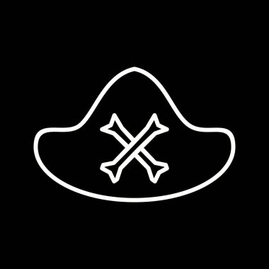 Eşsiz Korsan Şapkası Satır Vektörü Simgesi