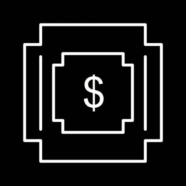 Eşsiz Dolar Sembol Satır Vektörü Simgesi