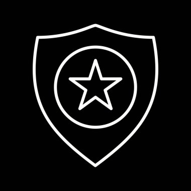 Polis rozet çizgisi vektör simgesi