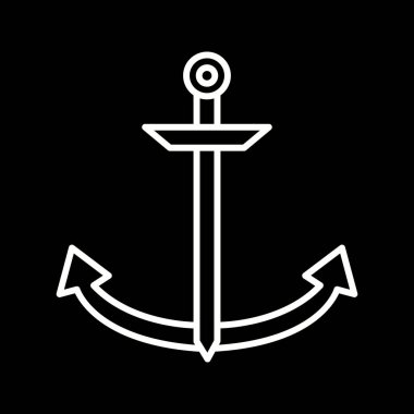 Eşsiz Çapa Çizgisi Vektör Simgesi