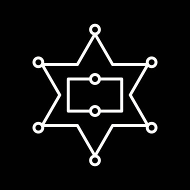 Eşsiz Sheriif Rozet Satır Vektörü Simgesi