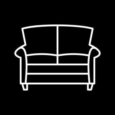 Eşsiz Çift Kanepe Satır Vektörü Simgesi