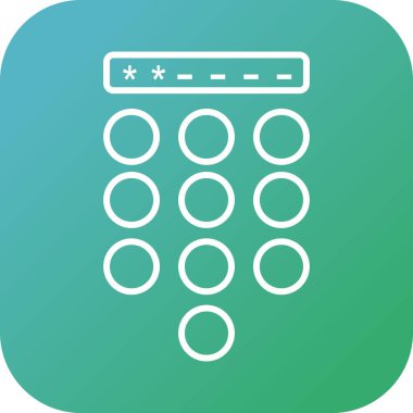 Şifre kilit satırı siyah vektör simgesi