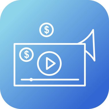 Eşsiz Video Pazarlama Satır Vektörü Simgesi