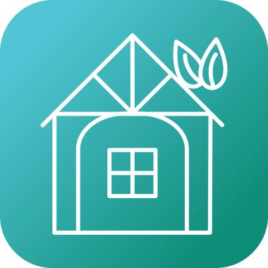 Eşsiz Çevre Dostu Ev Vektör Hattı Simgesi