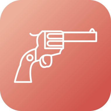 Eşsiz Revolver Vektör Satır Simgesi