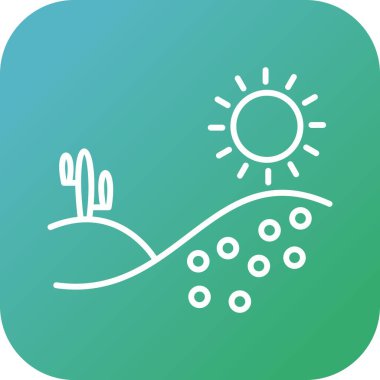 Eşsiz Çöl Çizgisi Vektör Simgesi