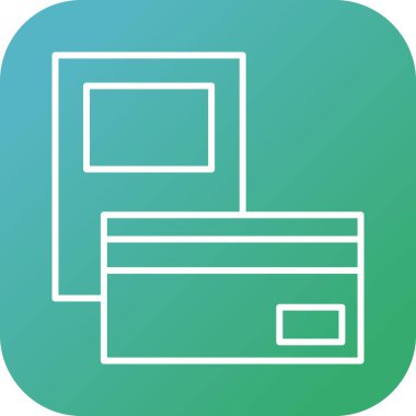 Eşsiz Ödeme Kart Çizgisi Vektör Simgesi