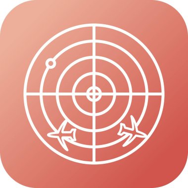 Eşsiz Radar Ekran Satır Vektörü Simgesi