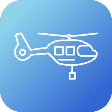 Eşsiz Helikopter Vektör Satır Simgesi