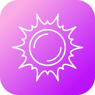 Eşsiz Güneş Vektör Çizgisi Simgesi