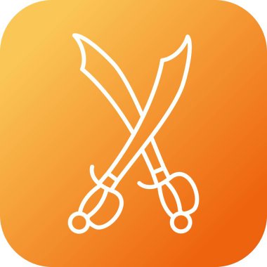 Eşsiz Kılıç Satırı Vektörü Simgesi