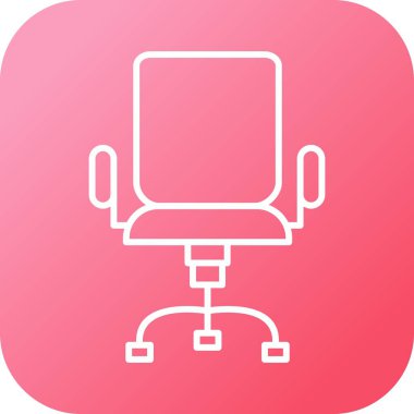 Eşsiz Ofis Sandalyesi Satır Vektörü Simgesi