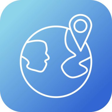 Eşsiz Pin Noktası Konum Vektör Satır Simgesi