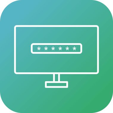 Sistem parola satırı siyah vektör simgesi