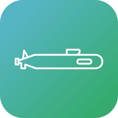 Eşsiz Denizaltı Vektör Hattı Simgesi