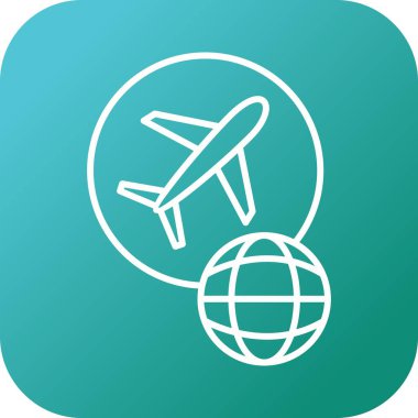 Eşsiz Küresel Uçuşlar Vektör Satır Simgesi