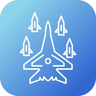 Eşsiz Uçak Bırakma Füze Vektör Hattı Simgesi