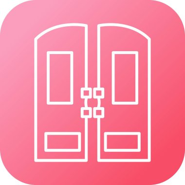 Eşsiz Kapılar Satır Vektörü Simgesi