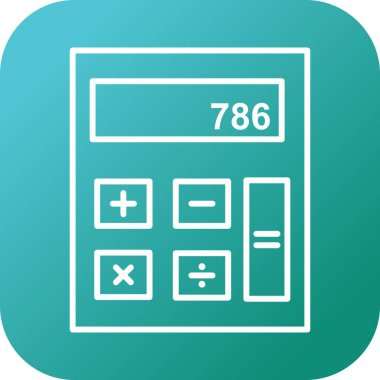 Eşsiz Hesaplayıcı çizgi vektör simgesi