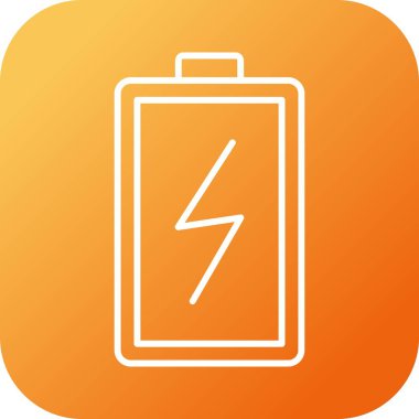 Benzersiz Şarj Bataryası Vektör Satırı Simgesi