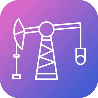 Eşsiz Pumpjack Satır Vektörü Simgesi