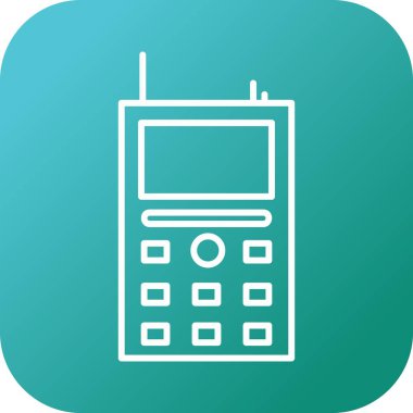 Benzersiz Cep Telefonu Vektör Hattı Simgesi