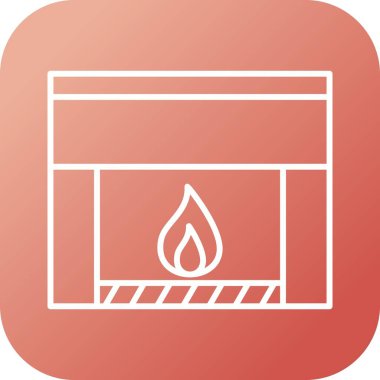 Eşsiz Şömine Satırı Vektör Simgesi