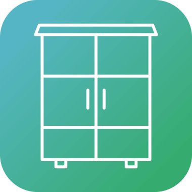 Eşsiz Raflar Kabine Satırı Vektör Simgesi