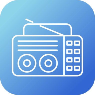 Benzersiz Eski Radyo Hattı Vektör Simgesi
