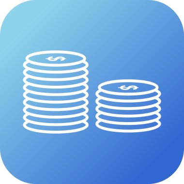 Eşsiz Para Yığını Satır Vektörü Simgesi