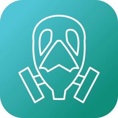 Benzersiz Oksijen Maskesi Vektör Satır Simgesi