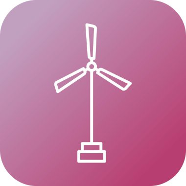 Eşsiz Yel Değirmeni Vektör Hattı Simgesi