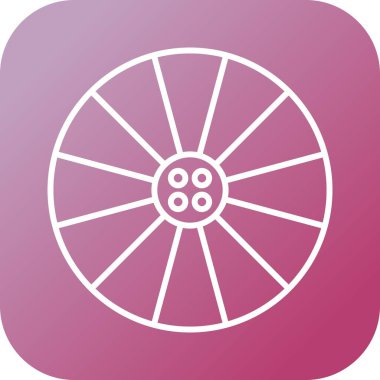 Eşsiz Tekerlek Hattı Vektör Simgesi