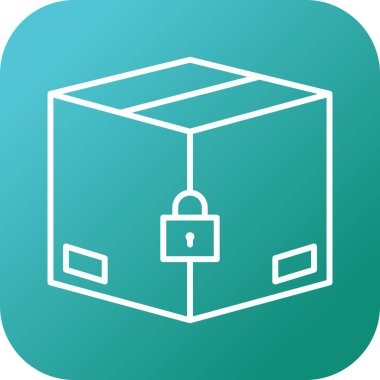 Eşsiz Güvenli Paket Vektör Satır Simgesi