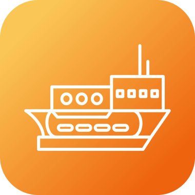 Eşsiz Teslimat Gemisi Vektör Satır Simgesi